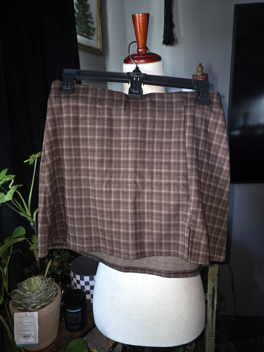 American Eagle Outfitters Brown Plaid Mini Skirt